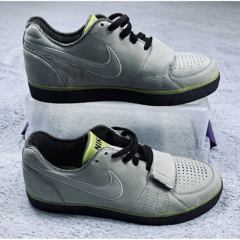 Nike Zoom Air Abington SB Mens Skate Shoes Grey Lime Green 11 Rare 2007 Skating